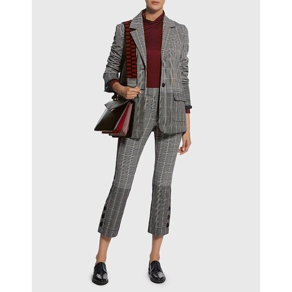 DEREK LAM 10 CROSBY 0 Two-toned Plaid Flannel Button Flare Cropped Pant $395US - Picture 5 of 11